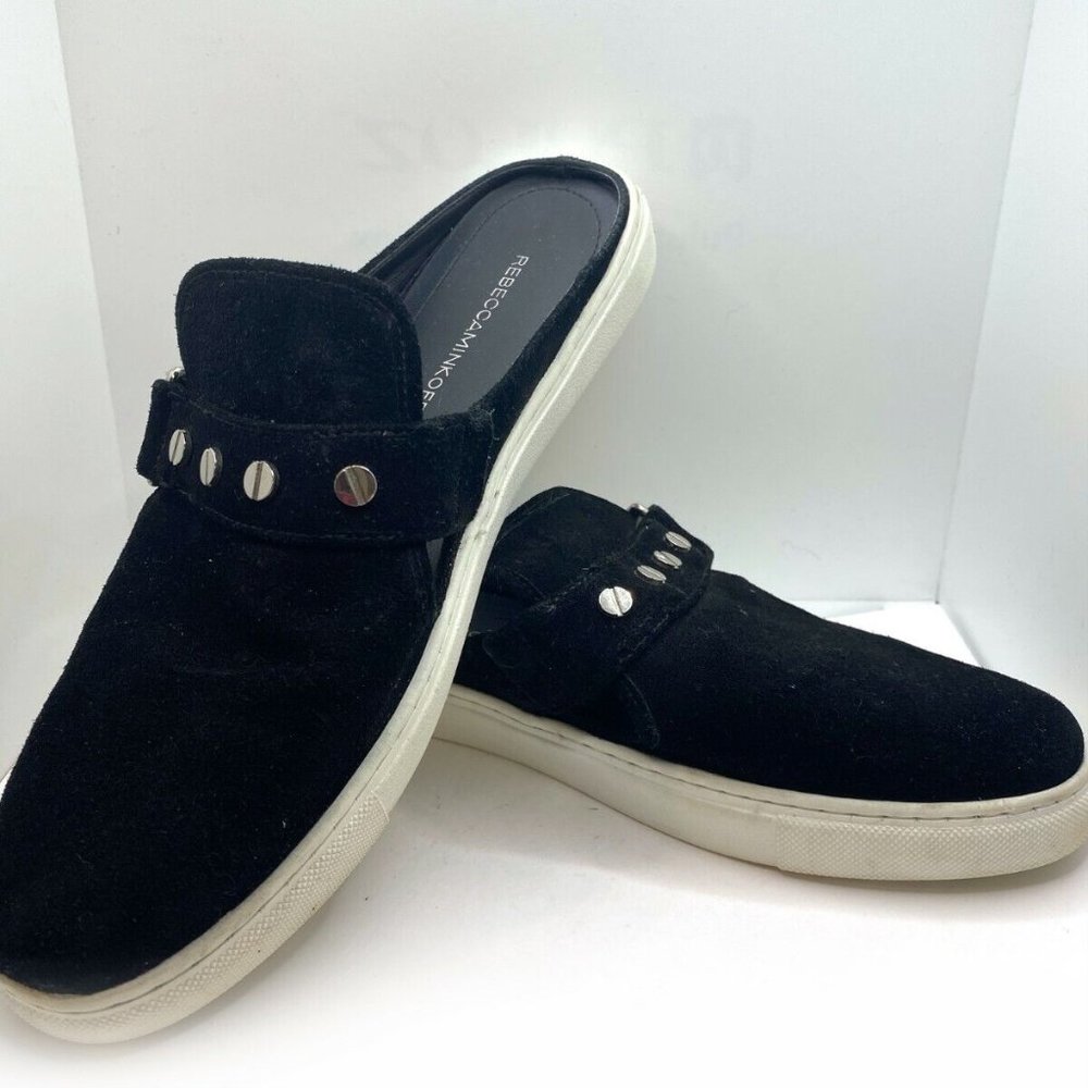 Rebecca Minkoff Black Suede Slides - size 10